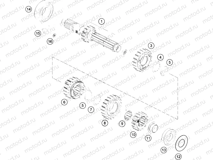 TRANSMISSION I - MAIN SHAFT|Engine|33