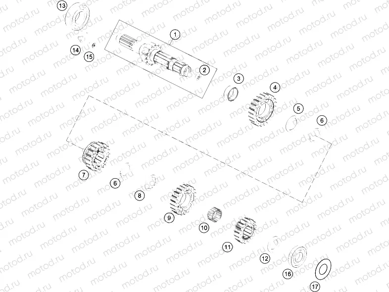 TRANSMISSION I - MAIN SHAFT|Engine|33