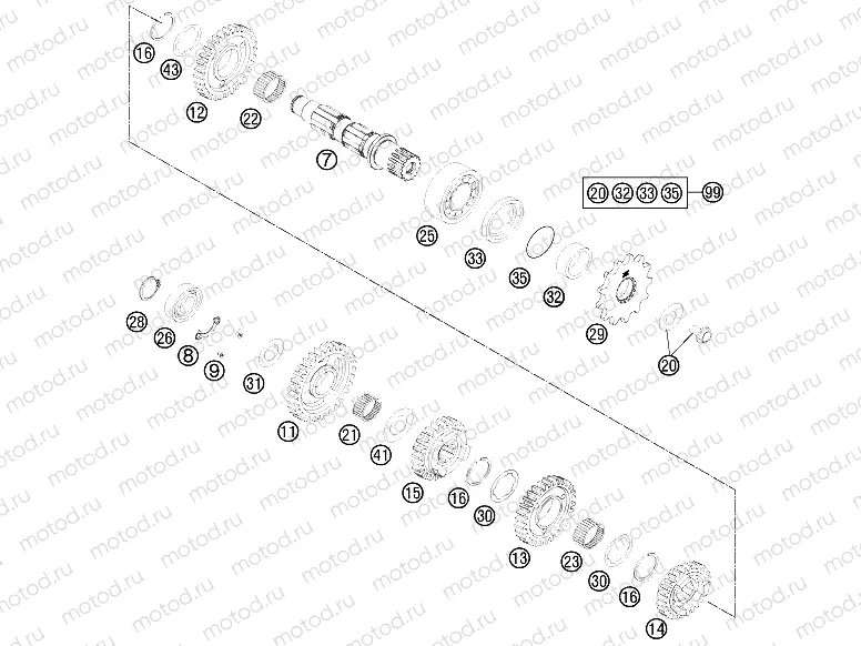 TRANSMISSION II - COUNTERSHAFT