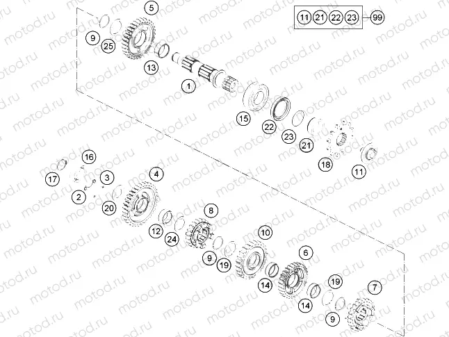 TRANSMISSION II - COUNTERSHAFT