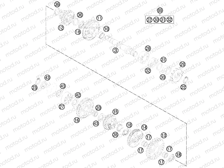 TRANSMISSION II - COUNTERSHAFT|Engine|33