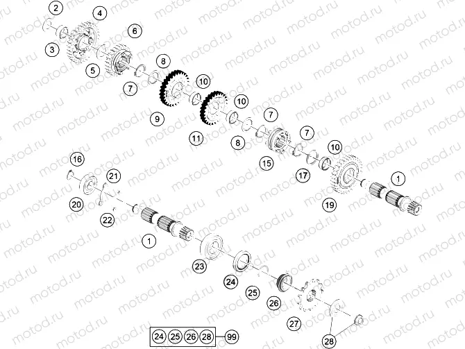 TRANSMISSION II - COUNTERSHAFT|Engine|33