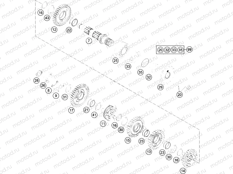 TRANSMISSION II - COUNTERSHAFT|Engine|33