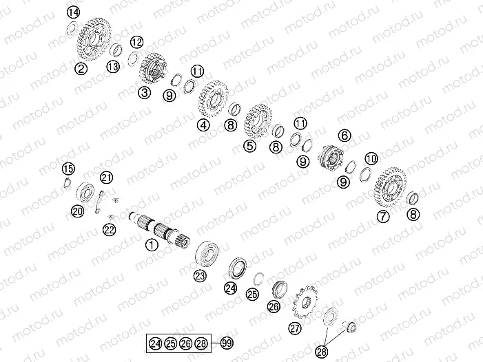 TRANSMISSION II - COUNTERSHAFT|Engine|33