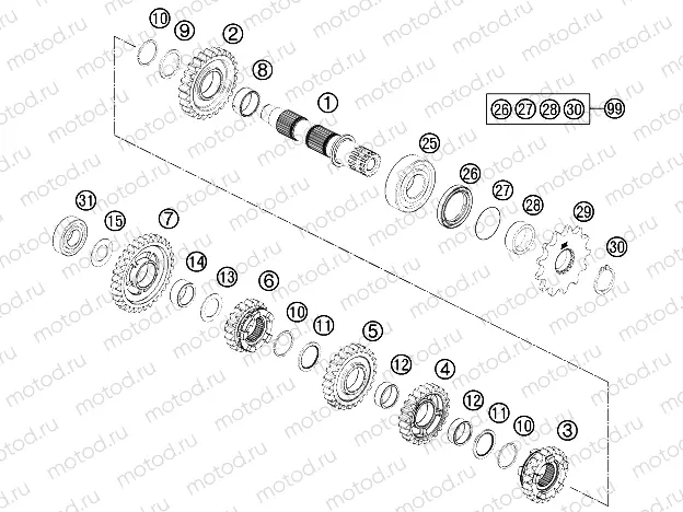 TRANSMISSION II - COUNTERSHAFT|Engine|33