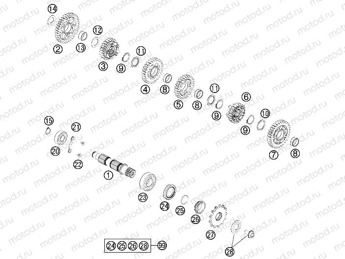 TRANSMISSION II - COUNTERSHAFT|Engine|33