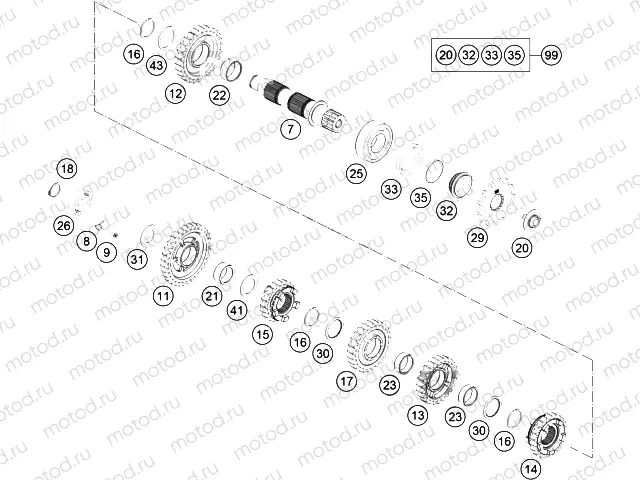TRANSMISSION II - COUNTERSHAFT|Engine|33