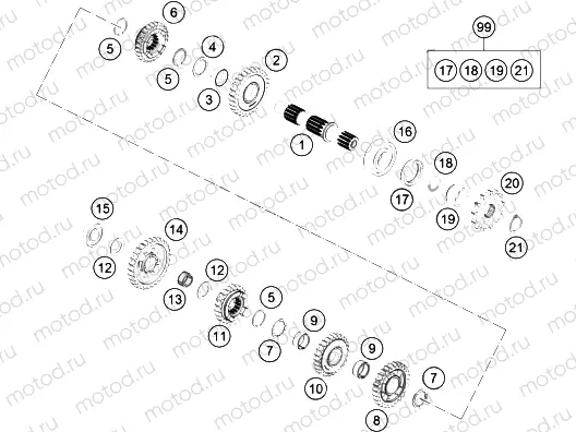 TRANSMISSION II - COUNTERSHAFT|Engine|33