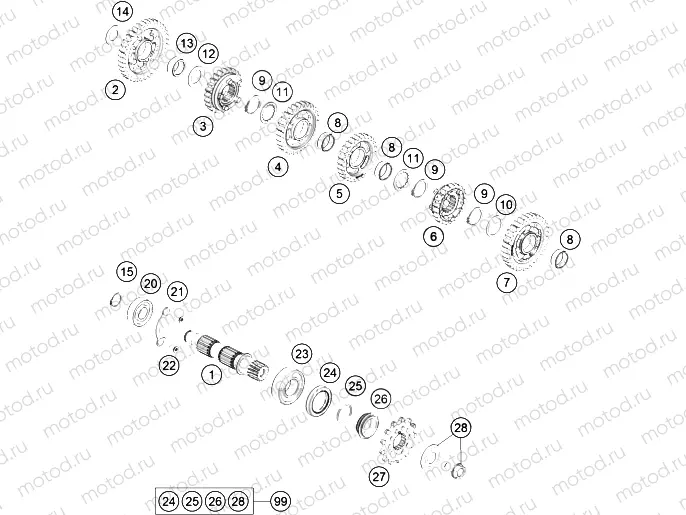 TRANSMISSION II - COUNTERSHAFT|Engine|33