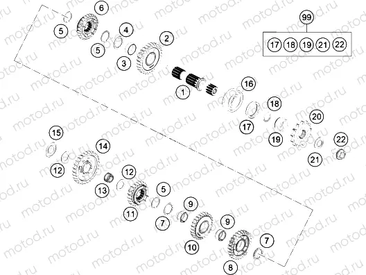 TRANSMISSION II - COUNTERSHAFT|Engine|33