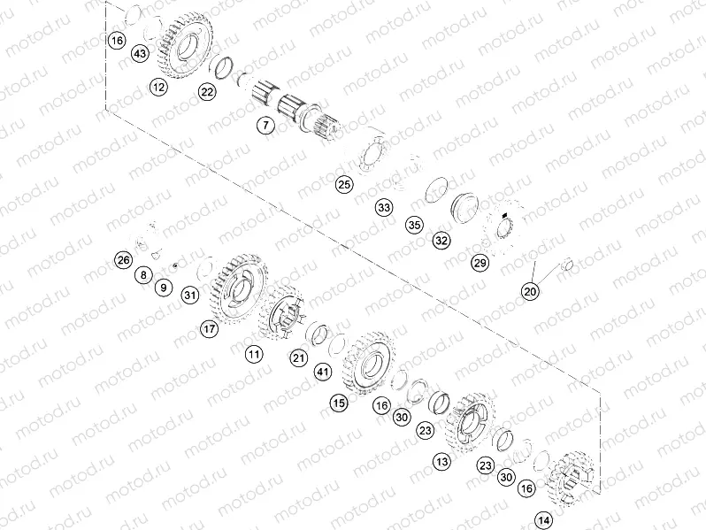 TRANSMISSION II - COUNTERSHAFT|Engine|33