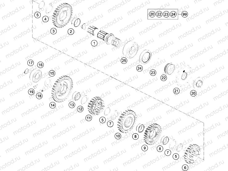 TRANSMISSION II - COUNTERSHAFT|Engine|33