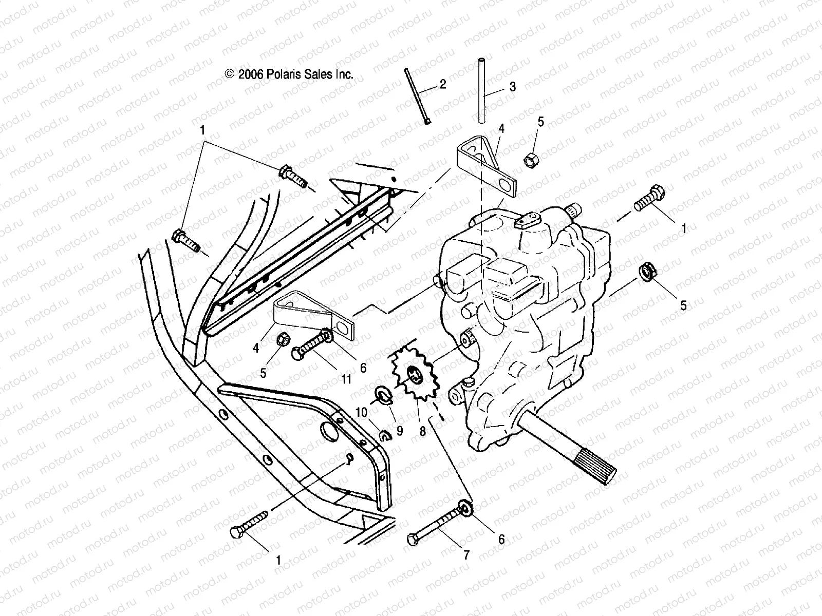 TRANSMISSION | TRANSMISSION, MOUNTING - A07CL50AA (49ATVGEARCASEMTG6X6)