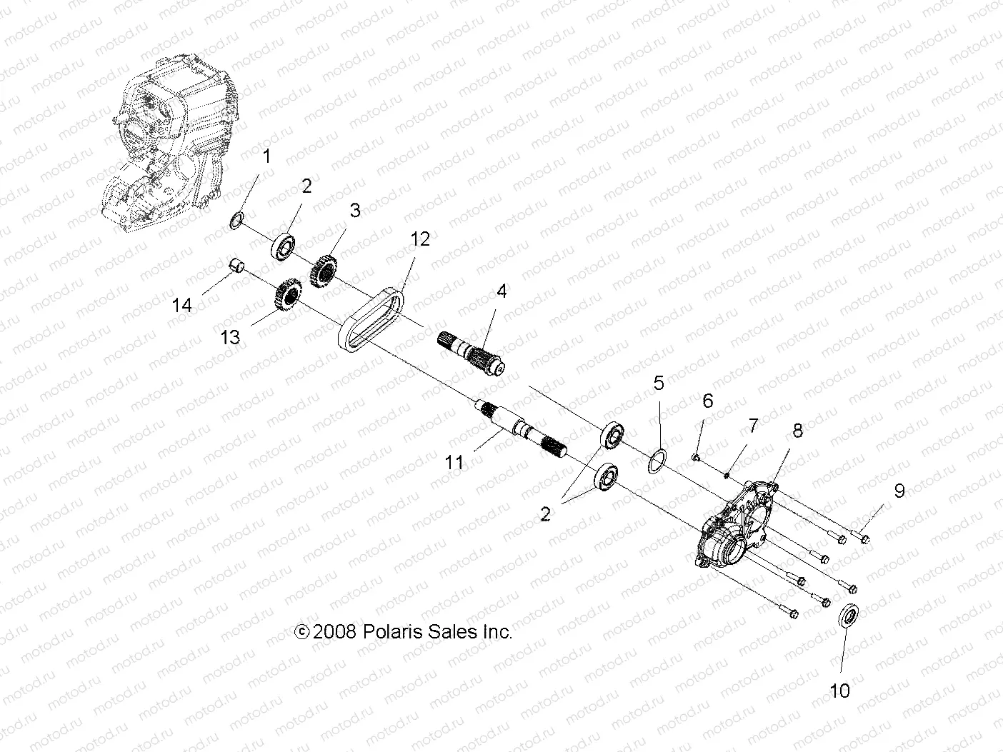 TRANSMISSION | TRANSMISSION, OUTPUT SHAFT - A07MH68AX/AY/AZ (49ATVSHAFTOUTPUT08SP800)