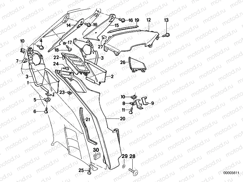 Trim panel mounting parts