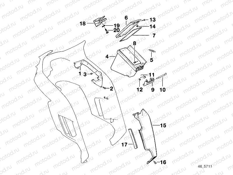 Trim panel-side pocket/knee padding