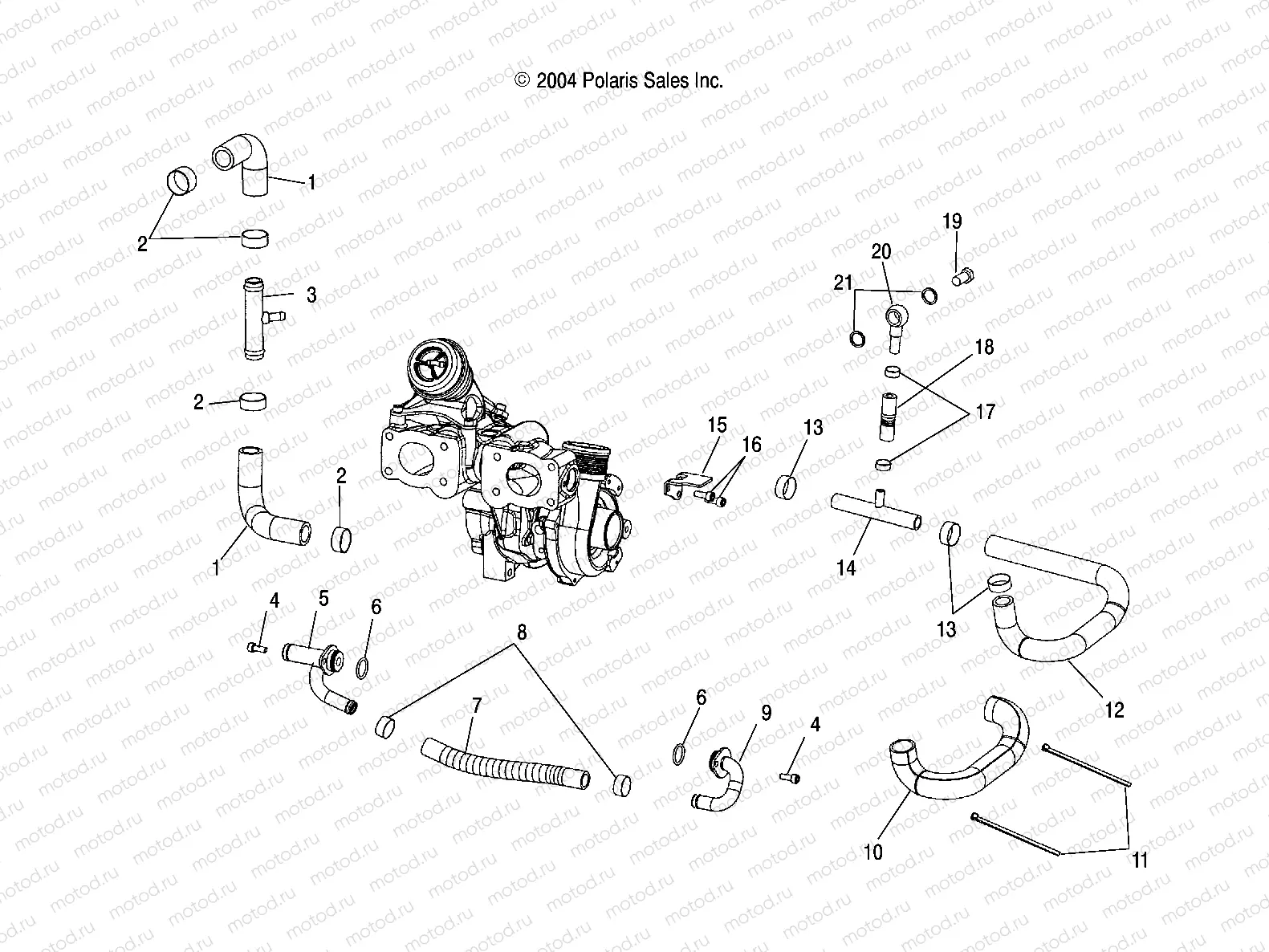 TURBOCHARGER and LINES - W045304CA/IA/CB/IB/CC/IC (4990559055C13) | TURBOCHARGER and LINES - W045304CA/IA/CB/IB/CC/IC (4990559055C13)