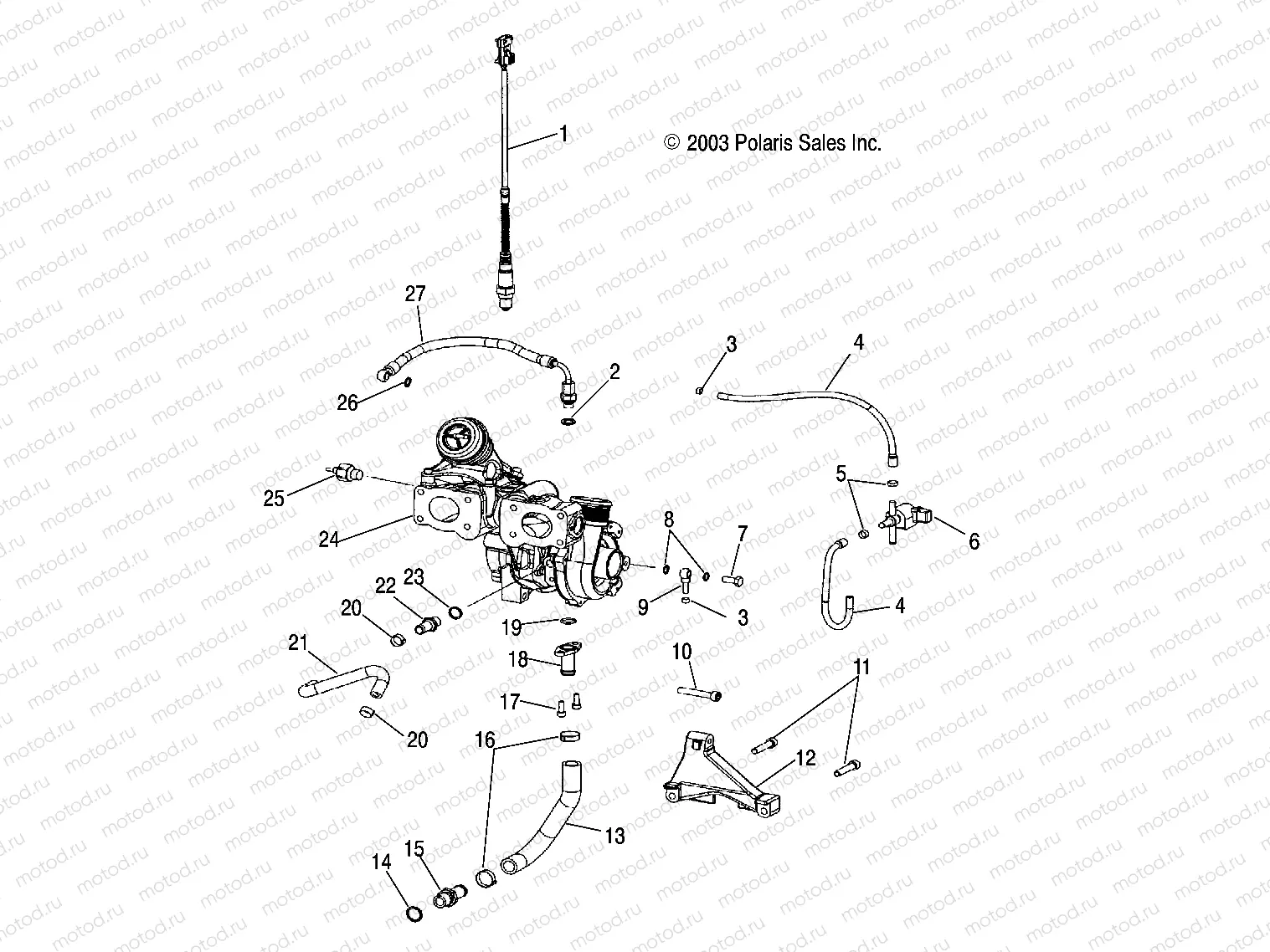 TURBOCHARGER and LINES - W045305CA/IA/CB/IB/IE/CC/IC/CD/ID/IF (4990579057C12) | TURBOCHARGER and LINES - W045305CA/IA/CB/IB/IE/CC/IC/CD/ID/IF (4990579057C12)