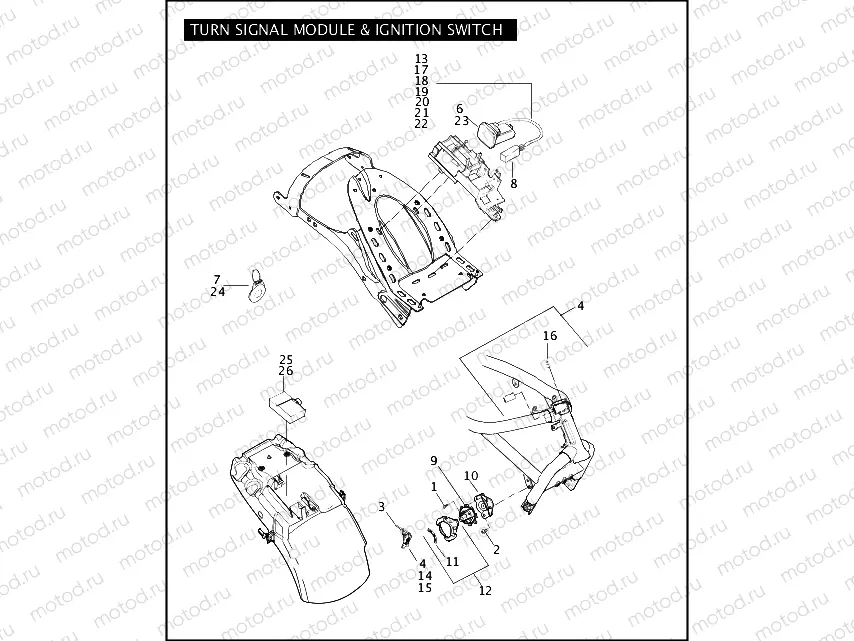 TURN SIGNAL MODULE & IGNITION SWITCH