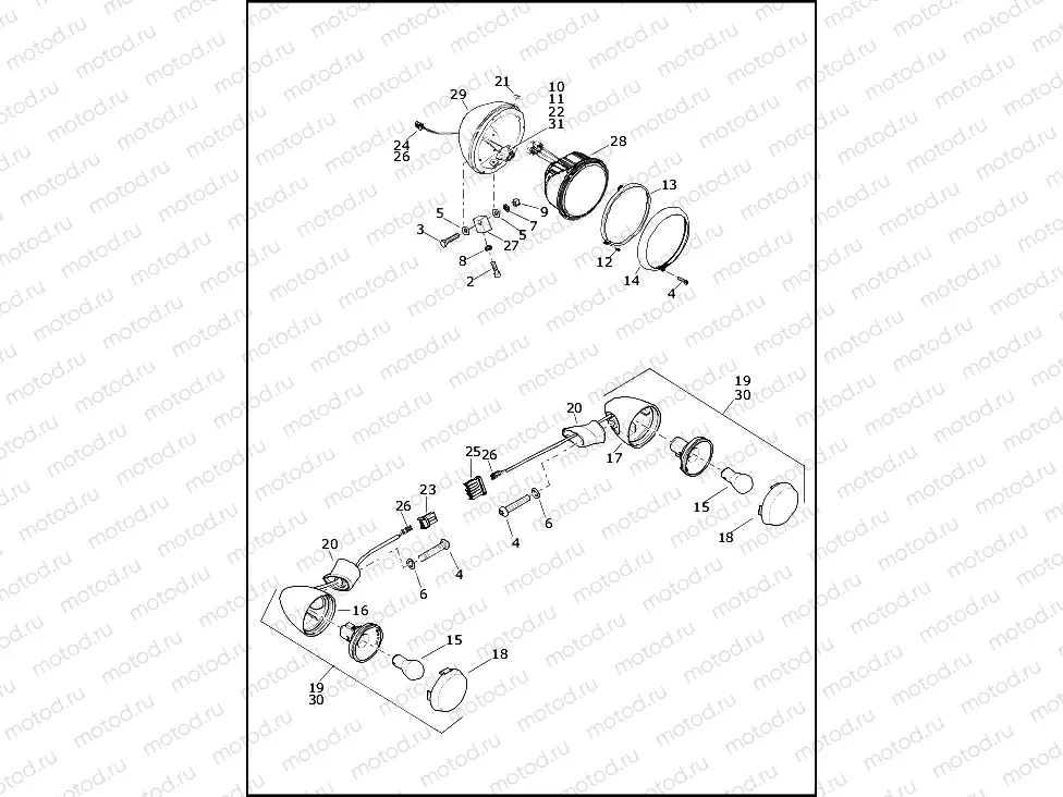 TURN SIGNALS, FRONT AND HEADLAMP - FLRT (AUSTRALIA)