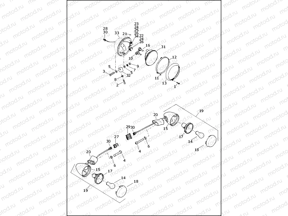 TURN SIGNALS, FRONT AND HEADLAMP - FLRT (DOMESTIC)