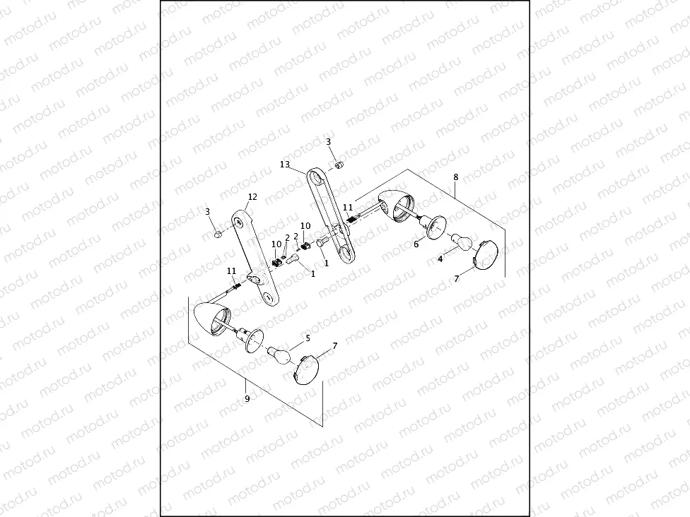 TURN SIGNALS, FRONT - FLHT, FLHX AND FLHXS
