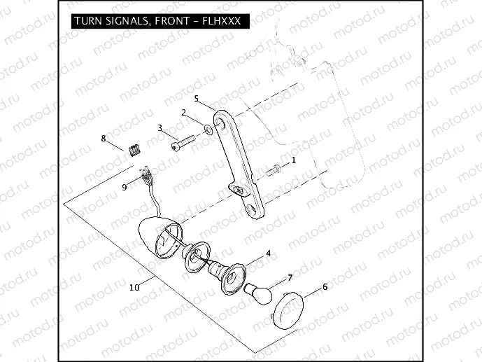 TURN SIGNALS, FRONT - FLHXXX