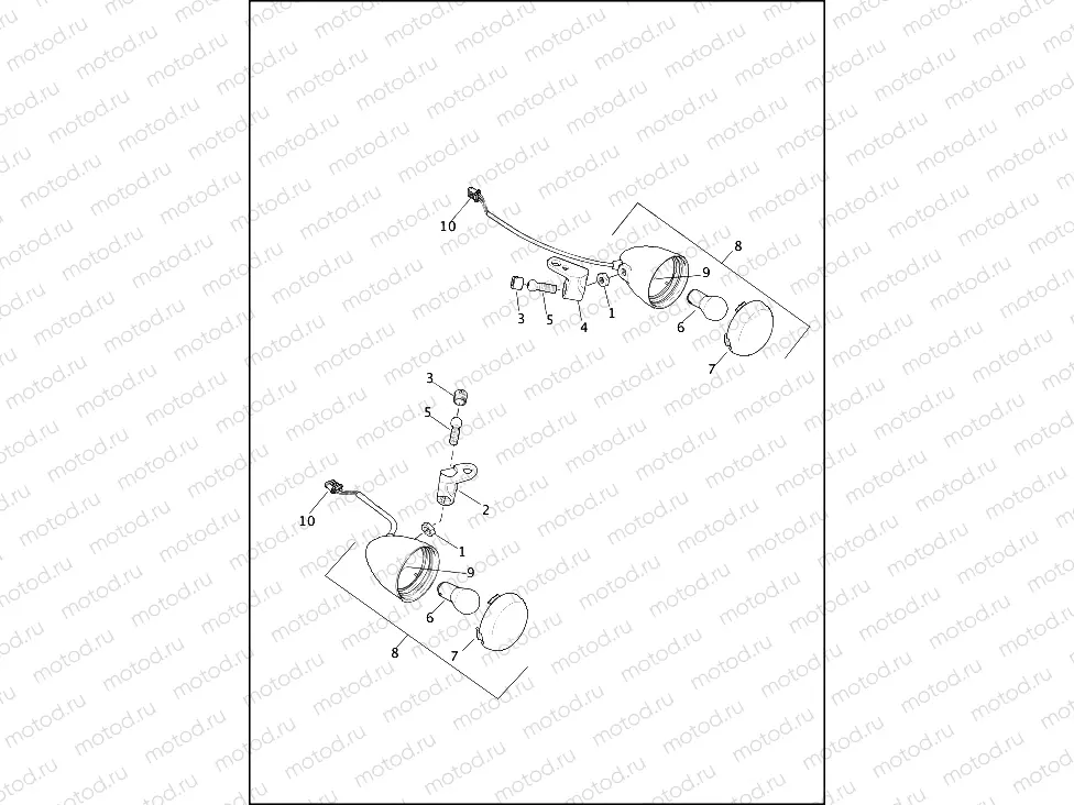 TURN SIGNALS, FRONT - FLS, FLSS, FLSTF, FLSTFB, FLSTFBS, FXSB