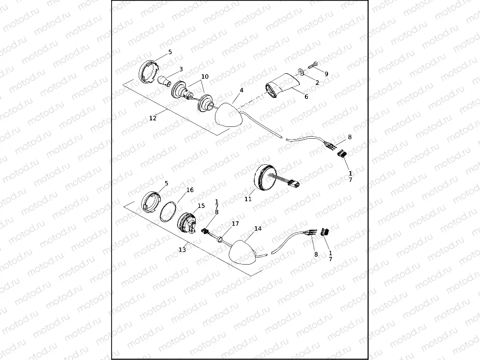TURN SIGNALS, REAR - FLFBS, FLSB, FXBBS, FXFBS, FXLRS, FXST, FXBR (1 OF 2)