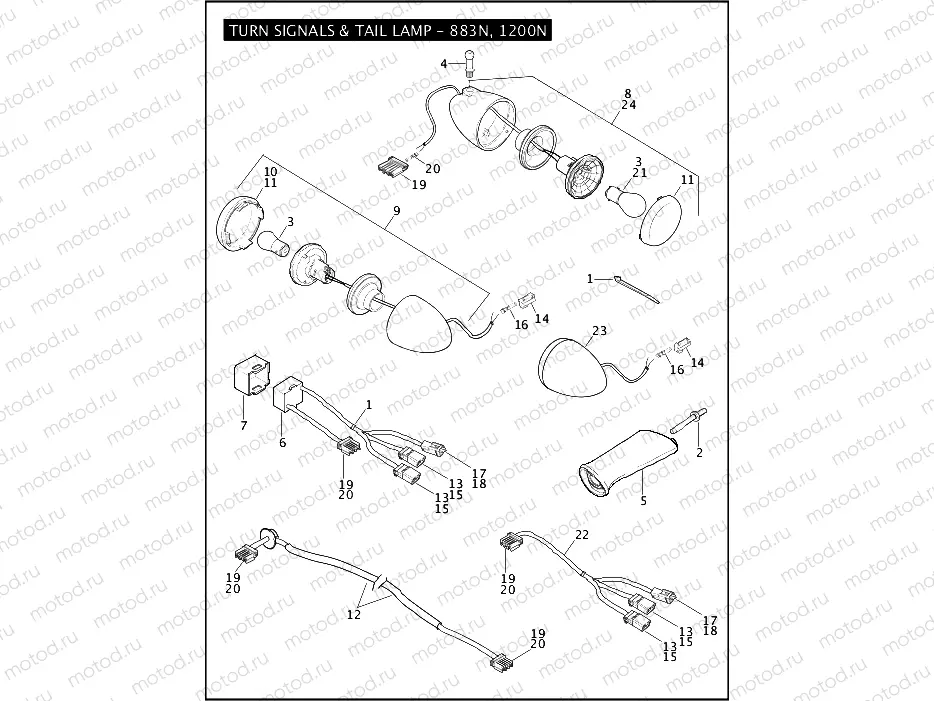 TURN SIGNALS & TAIL LAMP - 883N, 1200N