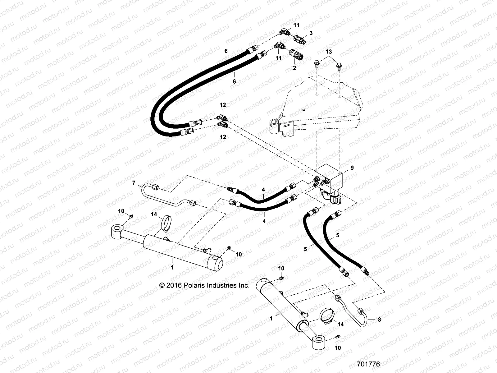 V-BLADE | V-BLADE, HYDRAULIC CIRCUITRY - D17B3/4PD1AJ (701776)