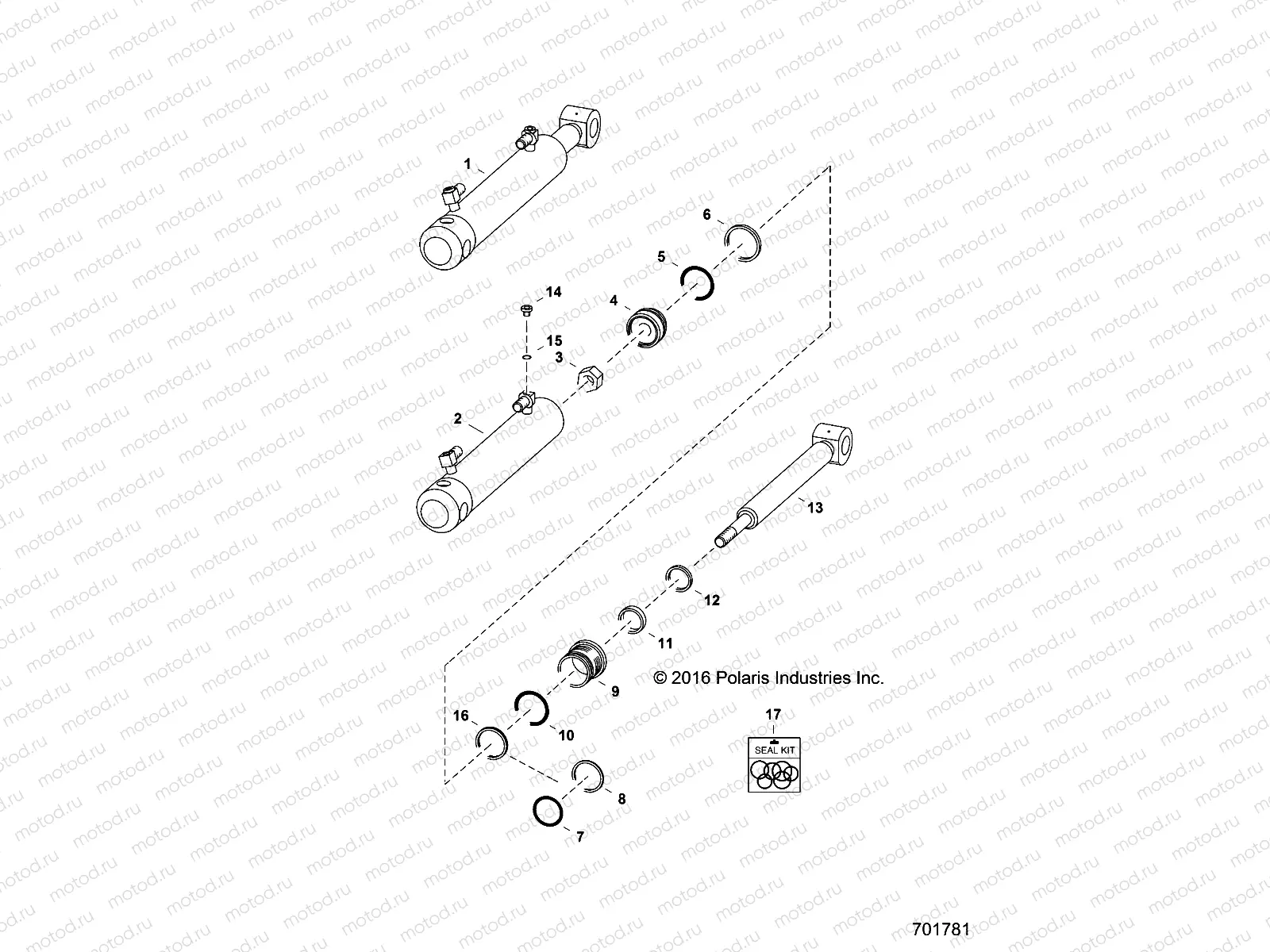 V-BLADE | V-BLADE, HYDRAULIC CYLINDER - D17B3/4PD1AJ (701781)