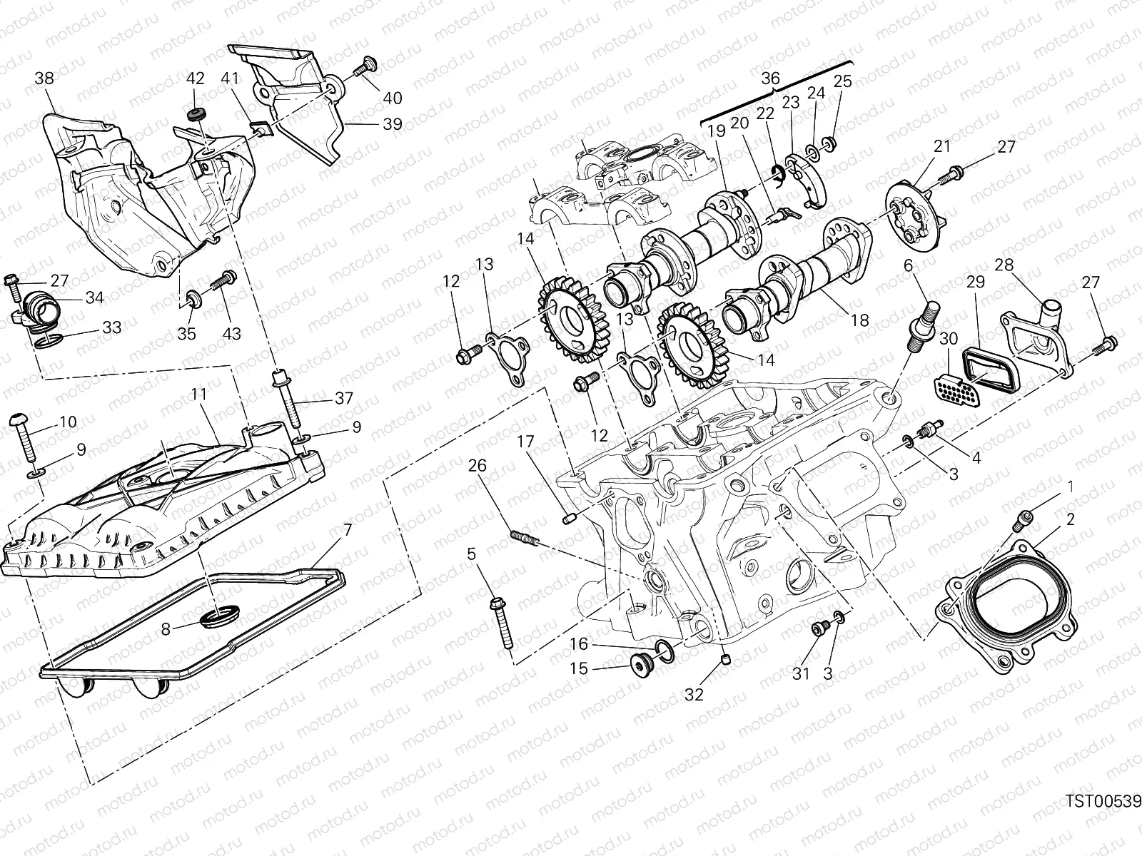 VERTICAL CYLINDER HEAD - TIMING [MOD:1199 R;XST:AUS,EUR,FRA,JAP]