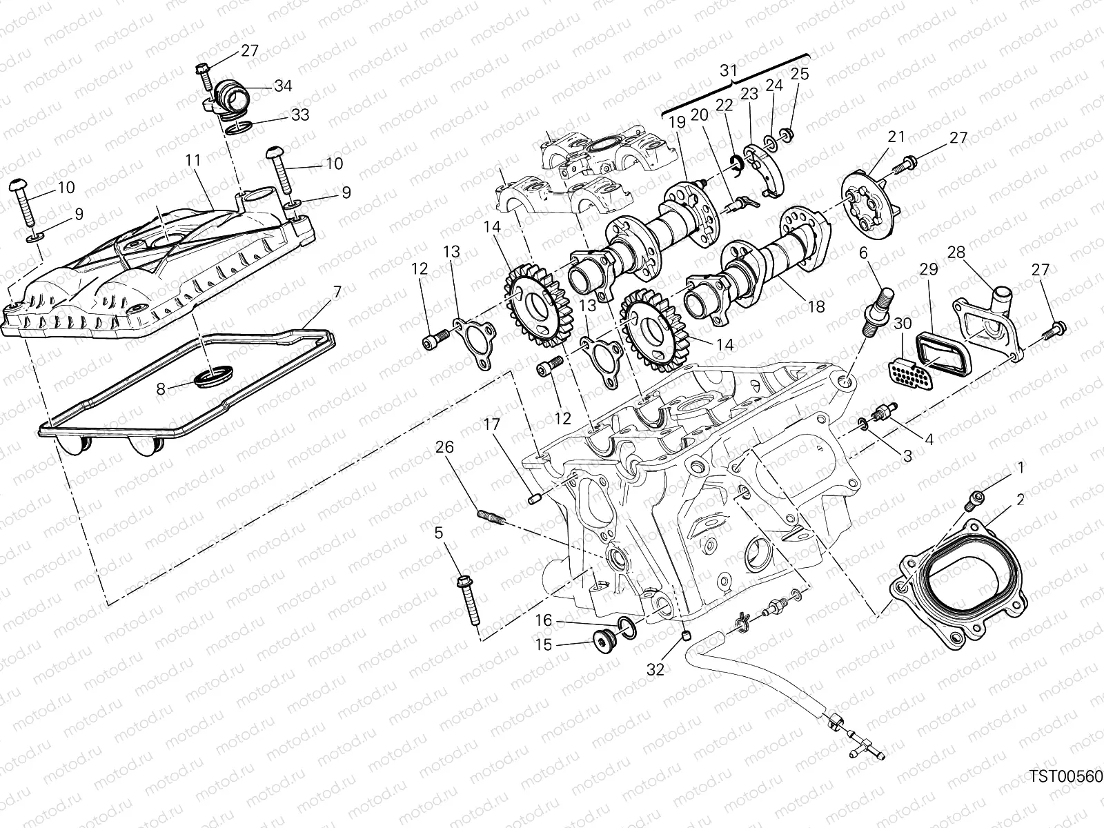VERTICAL CYLINDER HEAD - TIMING [MOD:959CORSE]