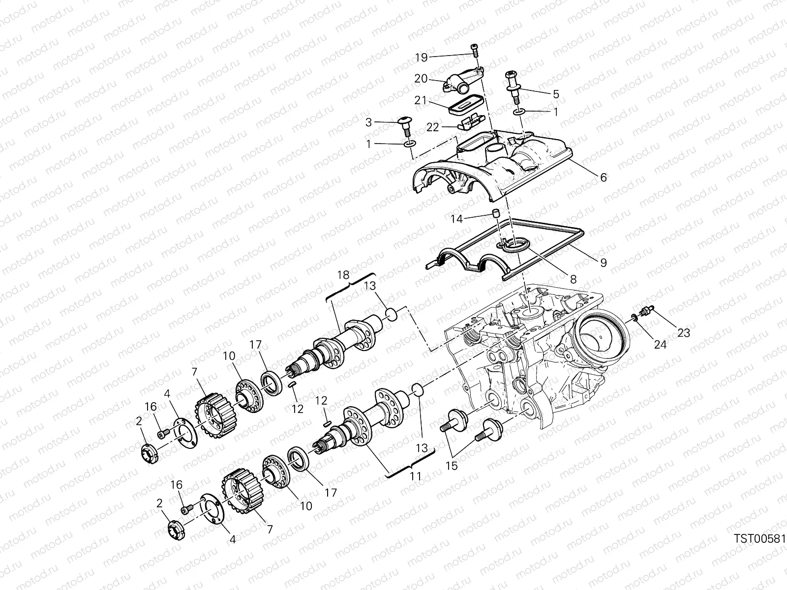 VERTICAL CYLINDER HEAD - TIMING [MOD:MS950T]