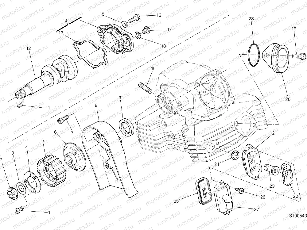 VERTICAL CYLINDER HEAD - TIMING [MOD:SCR800CR]