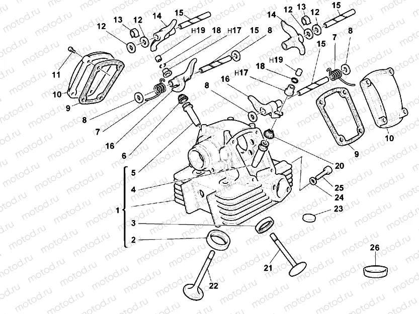 VERTICAL CYLINDER HEAD » VALVE DRIVE