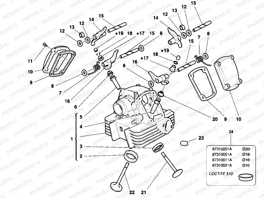 VERTICAL CYLINDER HEAD » VALVE DRIVE