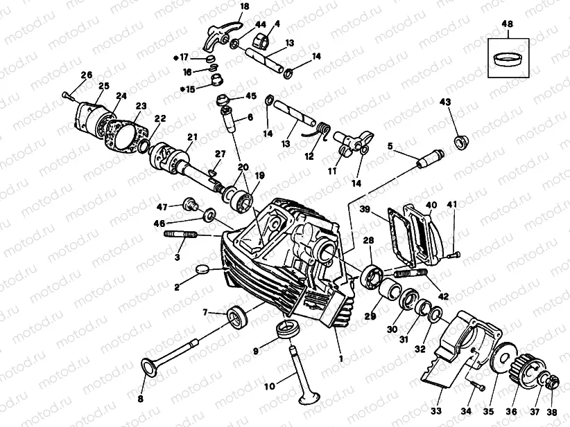 VERTICAL CYLINDER HEAD » VALVE DRIVE