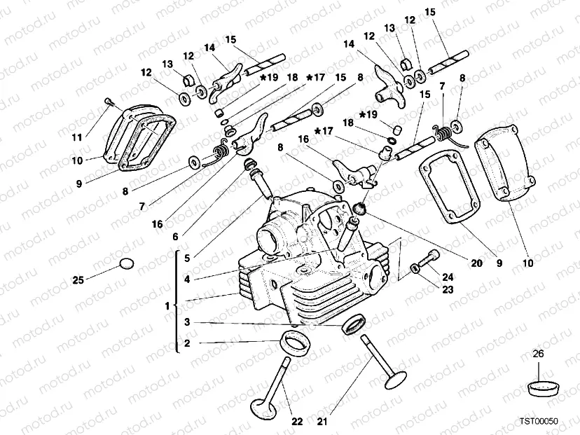 VERTICAL CYLINDER HEAD » VALVE DRIVE