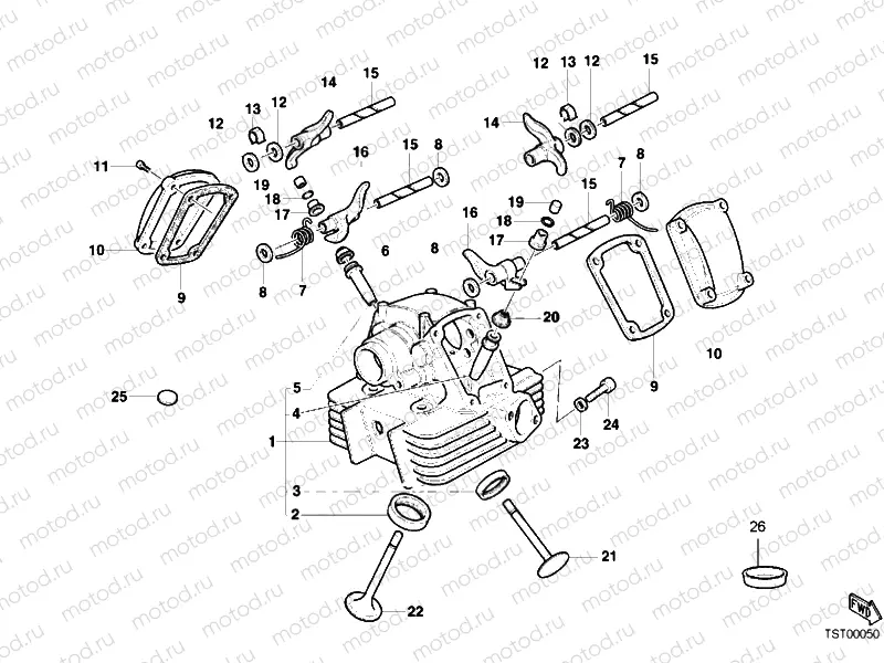 VERTICAL CYLINDER HEAD » VALVE DRIVE