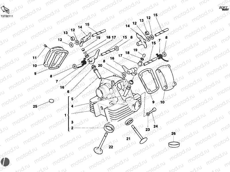 VERTICAL CYLINDER HEAD » VALVE DRIVE