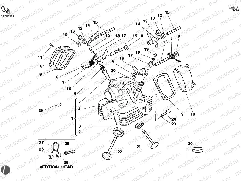 VERTICAL CYLINDER HEAD » VALVE DRIVE