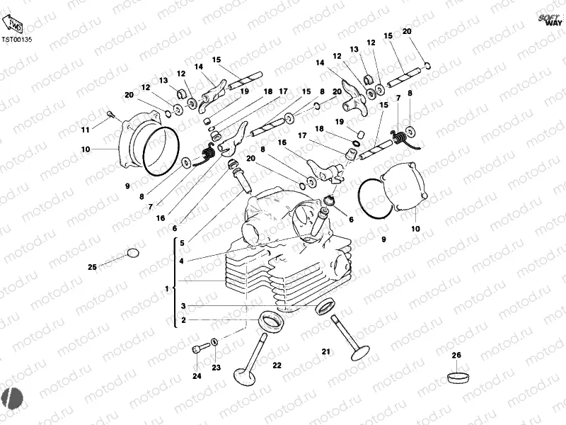 VERTICAL CYLINDER HEAD » VALVE DRIVE