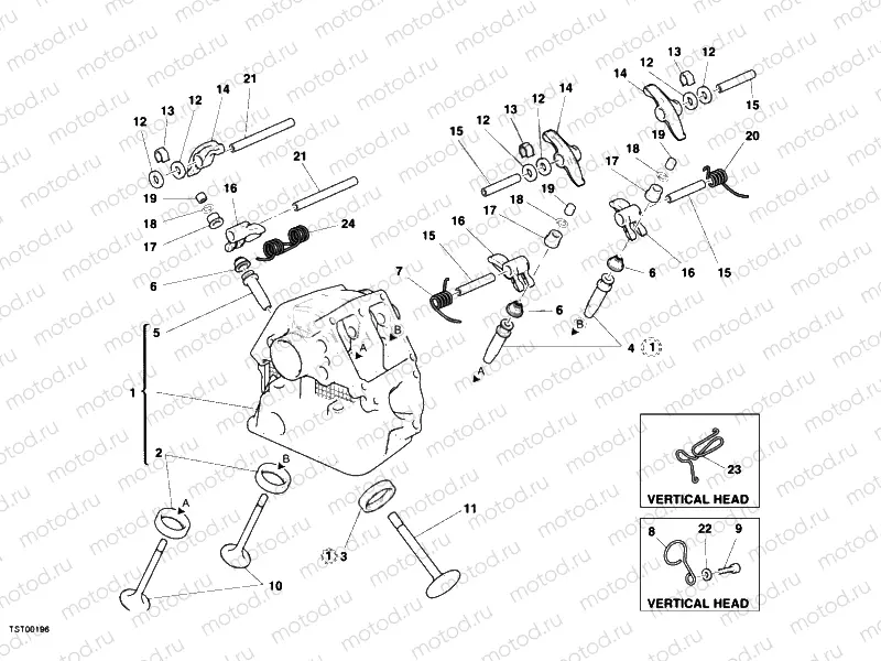 VERTICAL CYLINDER HEAD » VALVE DRIVE