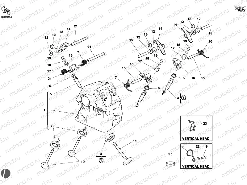 VERTICAL CYLINDER HEAD » VALVE DRIVE