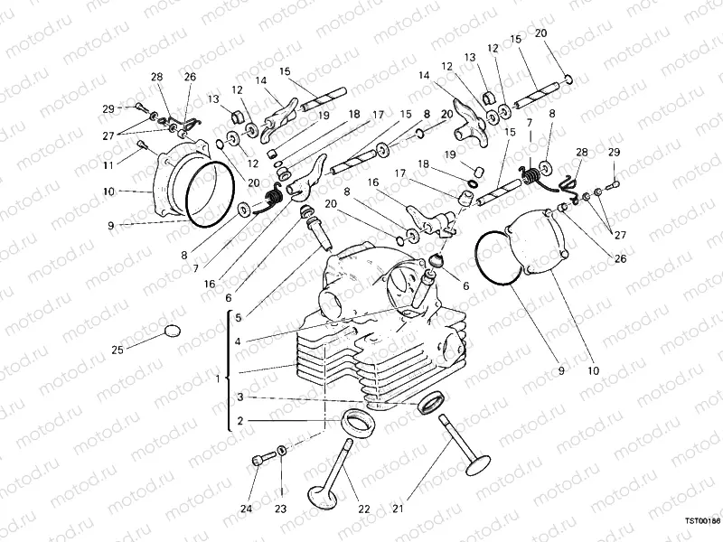VERTICAL CYLINDER HEAD » VALVE DRIVE