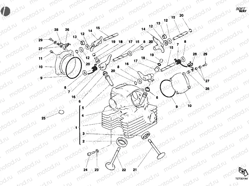 VERTICAL CYLINDER HEAD » VALVE DRIVE