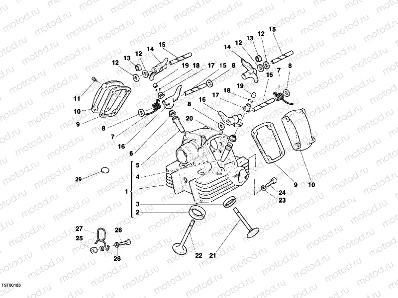 VERTICAL CYLINDER HEAD » VALVE DRIVE
