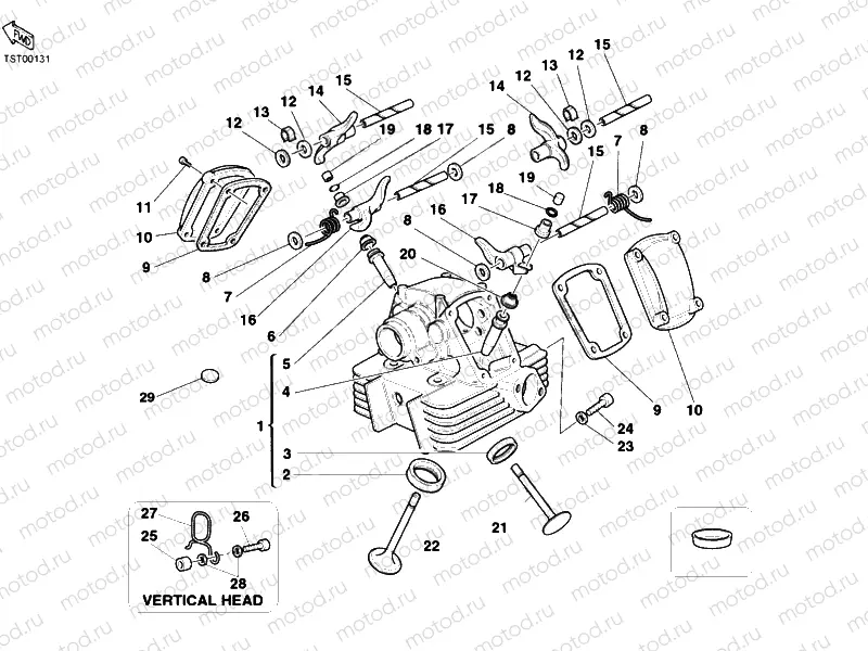 VERTICAL CYLINDER HEAD » VALVE DRIVE